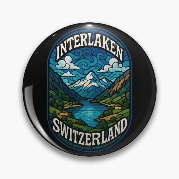 Item preview, Interlaken Switzerland Stained Glass Art Travel designed and sold by TomFrontierArt.