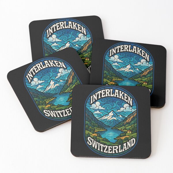 Item preview, Interlaken Switzerland Stained Glass Art Travel designed and sold by TomFrontierArt.