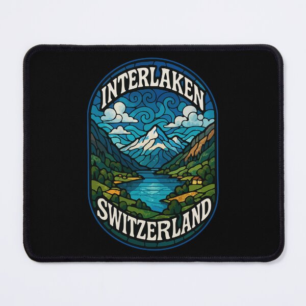Item preview, Interlaken Switzerland Stained Glass Art Travel designed and sold by TomFrontierArt.