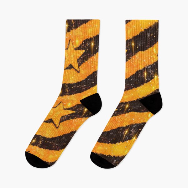 Item preview, Golden Star Diagonal Glitter Stripes designed and sold by bubblegoth.