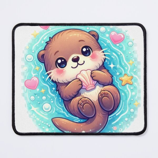 Item preview, Adorable Floating Otter – Cute Kawaii Sea Otter designed and sold by PapitaPelona.