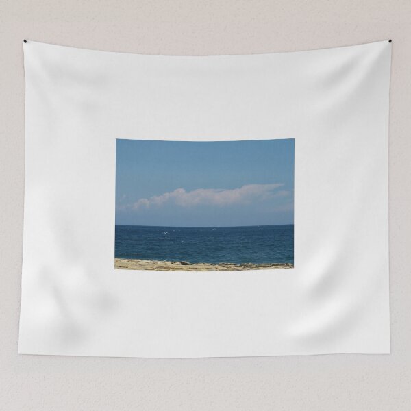 Item preview, Calm Blue Sea and Rocky Shore with Distant Clouds on a Clear Sunny Day designed and sold by Nmallia.