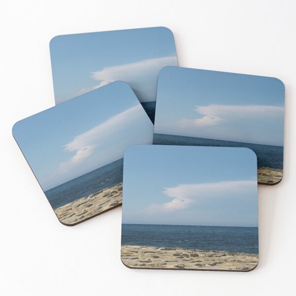 Item preview, Calm Blue Sea and Rocky Shore with Distant Clouds on a Clear Sunny Day designed and sold by Nmallia.