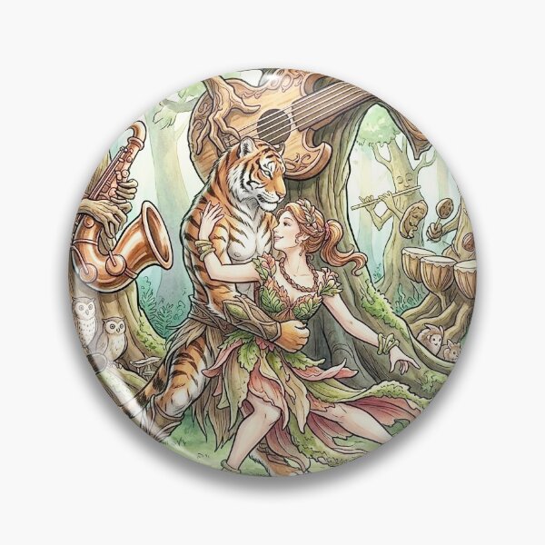 Item preview, Enchanted Forest Dance Tiger and Nymph Fantasy Art designed and sold by KabronX.