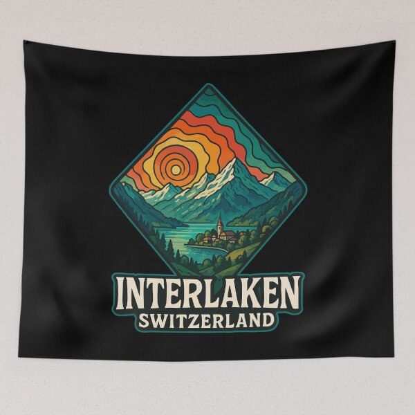 Item preview, Interlaken Switzerland Trippy Travel designed and sold by TomFrontierArt.
