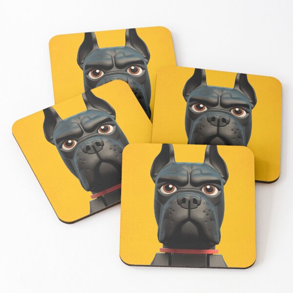Item preview, Serious Black Cane Corso on Yellow Background designed and sold by lautir.
