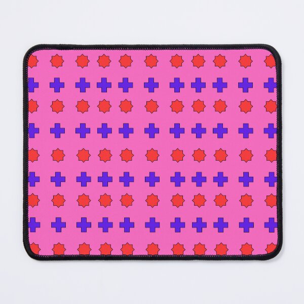 Item preview, Red Stars and Violet Crosses on Pink background pattern designed and sold by fev-rocks.