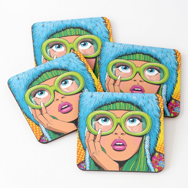 Item preview, Colorful Portrait of a Trendy Girl in Cool Accessories designed and sold by Artessie.