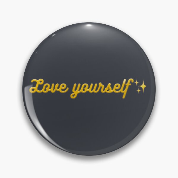 Item preview, Love Yourself - Glossy Golden Yellow Typography designed and sold by RakyLaky.