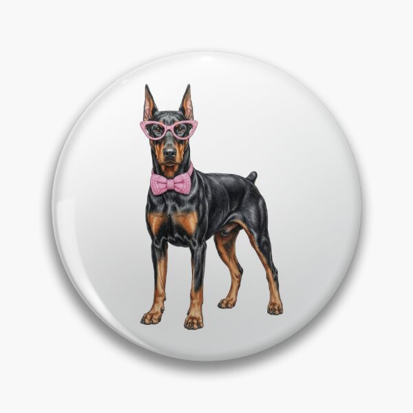 Item preview, Pink Doberman Sunglasses Bow Retro 90s Airbrush Dog Mom Graphic designed and sold by EvrmoodCo.