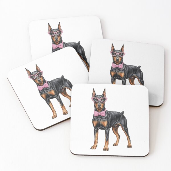 Item preview, Pink Doberman Sunglasses Bow Retro 90s Airbrush Dog Mom Graphic designed and sold by EvrmoodCo.