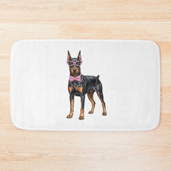 Item preview, Pink Doberman Sunglasses Bow Retro 90s Airbrush Dog Mom Graphic designed and sold by EvrmoodCo.