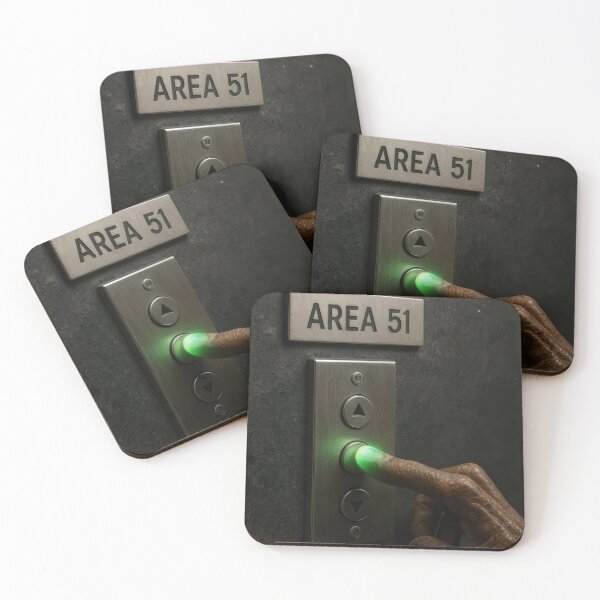 Item preview, Neon Area 51 Alien Finger Pushing Elevator Button designed and sold by Maria Dryfhout.