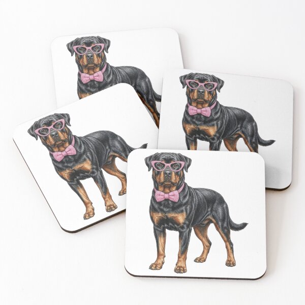 Item preview, Pink Rottweiler Sunglasses Bow Retro 90s Airbrush Dog Mom Graphic designed and sold by EvrmoodCo.