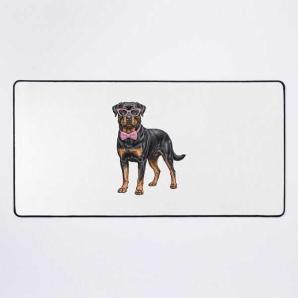 Item preview, Pink Rottweiler Sunglasses Bow Retro 90s Airbrush Dog Mom Graphic designed and sold by EvrmoodCo.