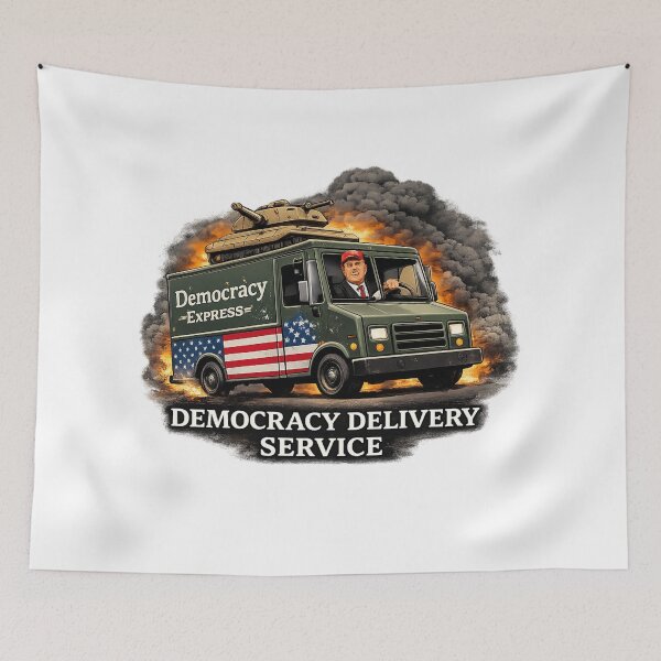 Item preview, Democracy Delivery Service Political Satire designed and sold by rocknrollstyles.