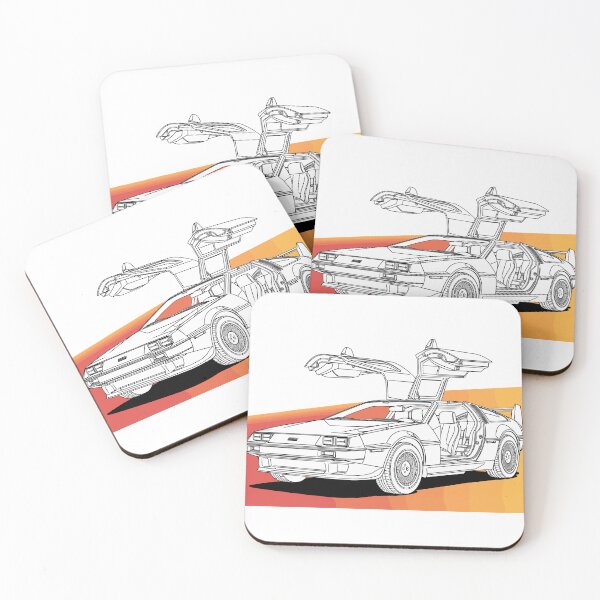 Item preview, Vintage Classic Car Delorean Art Colors designed and sold by PrintCarClub.