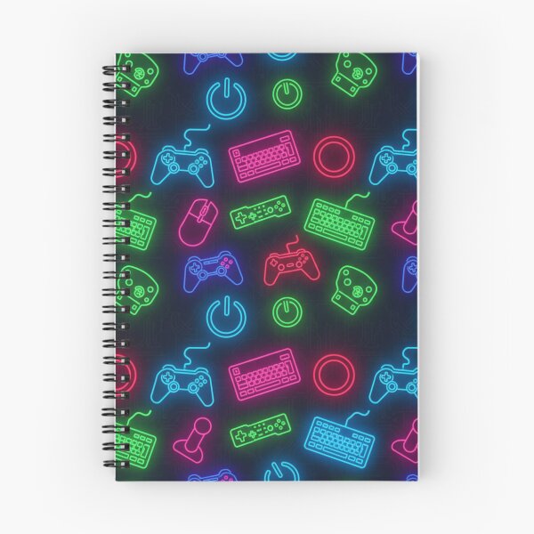 Item preview, Neon Gaming and Tech Elements Pattern designed and sold by StickVerse by Owais.