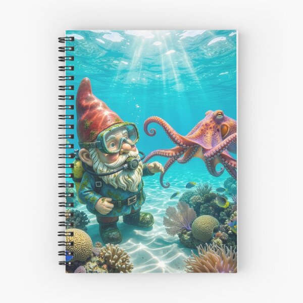 Item preview, Scuba Diving Gnome Encounters an Octopus designed and sold by Tridentulus.
