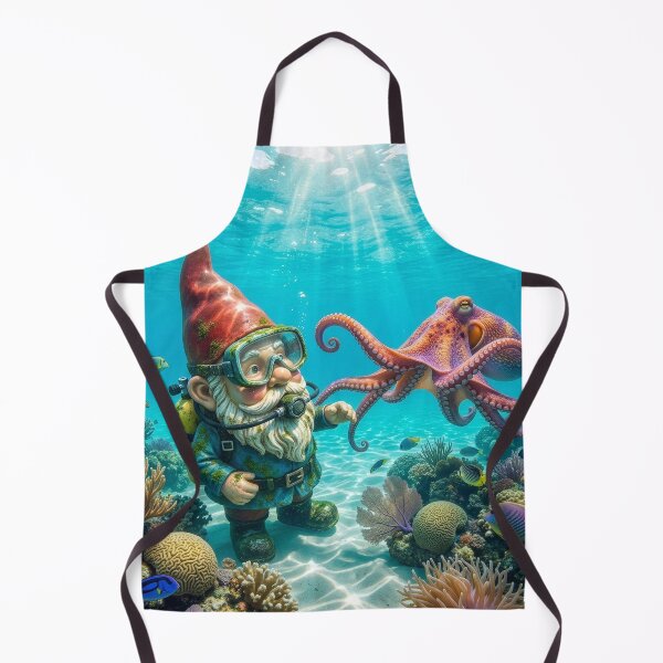 Item preview, Scuba Diving Gnome Encounters an Octopus designed and sold by Tridentulus.
