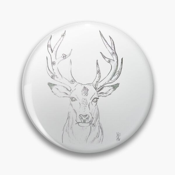 Item preview, Cervo Decorato – Disegno Realistico con Dettagli Floreali designed and sold by DisegniPersonalizzati di irka87.