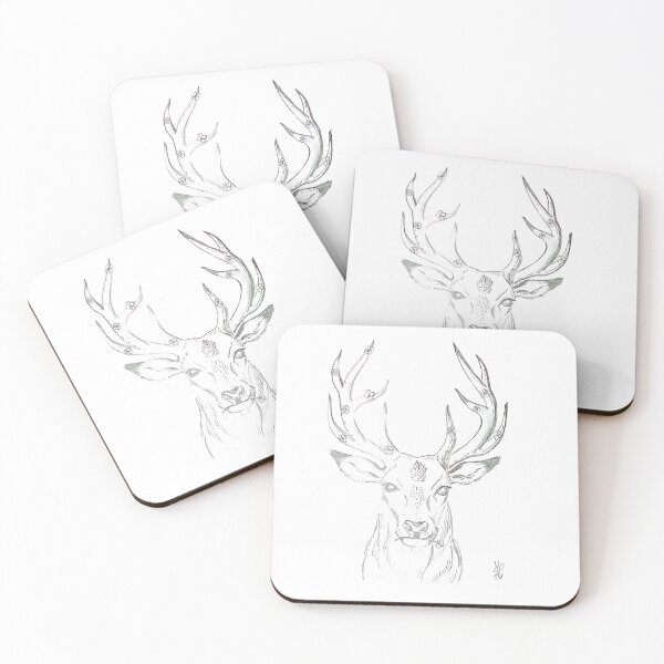 Item preview, Cervo Decorato – Disegno Realistico con Dettagli Floreali designed and sold by DisegniPersonalizzati di irka87.
