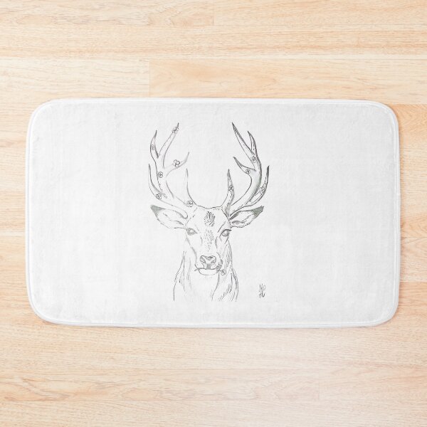 Item preview, Cervo Decorato – Disegno Realistico con Dettagli Floreali designed and sold by DisegniPersonalizzati di irka87.