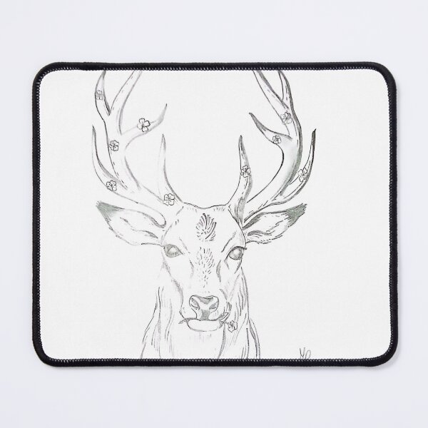 Item preview, Cervo Decorato – Disegno Realistico con Dettagli Floreali designed and sold by DisegniPersonalizzati di irka87.