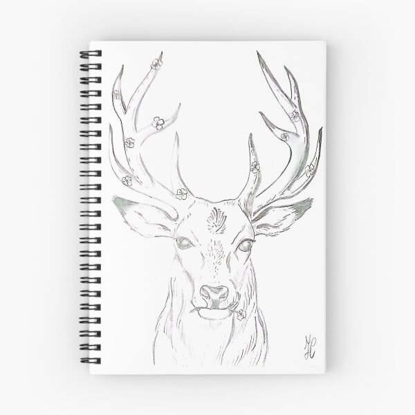 Item preview, Cervo Decorato – Disegno Realistico con Dettagli Floreali designed and sold by DisegniPersonalizzati di irka87.