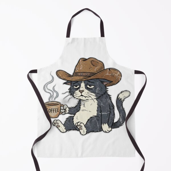 Item preview, Cowboy Cat Coffee – Funny Tired Cat with Coffee Mug | Vintage Western Cat Meme designed and sold by Designertony7.