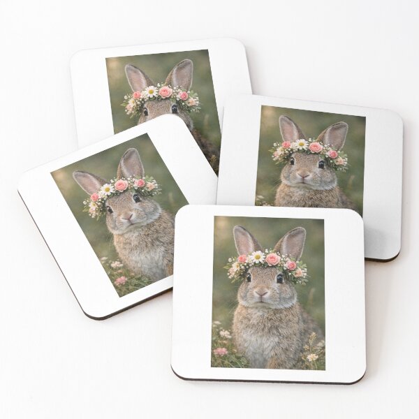 Item preview, Wild rabbit crowned with flowers designed and sold by Lyvion design.