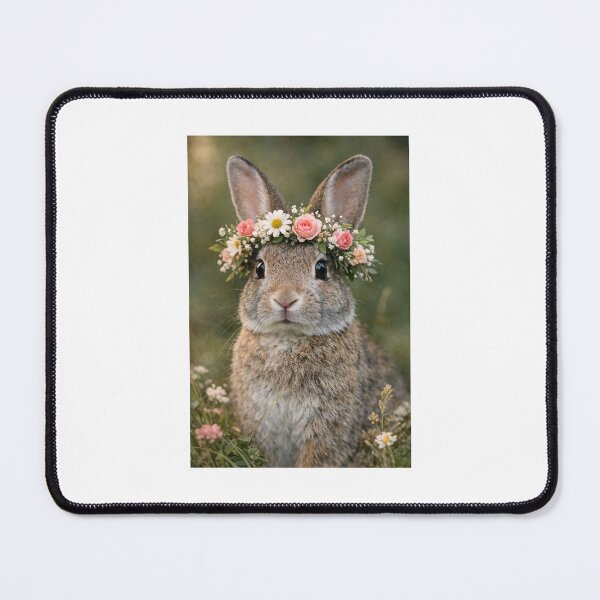 Item preview, Wild rabbit crowned with flowers designed and sold by Lyvion design.