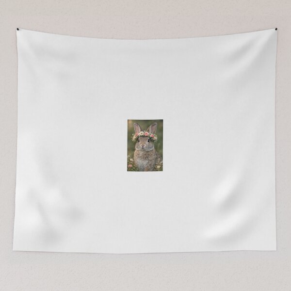 Item preview, Wild rabbit crowned with flowers designed and sold by Lyvion design.