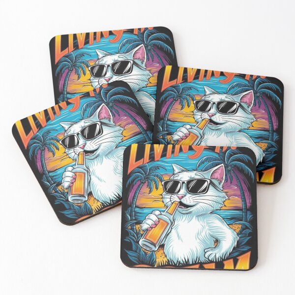 Item preview, Vibes White Cat Beach designed and sold by mozilxsanfrof.