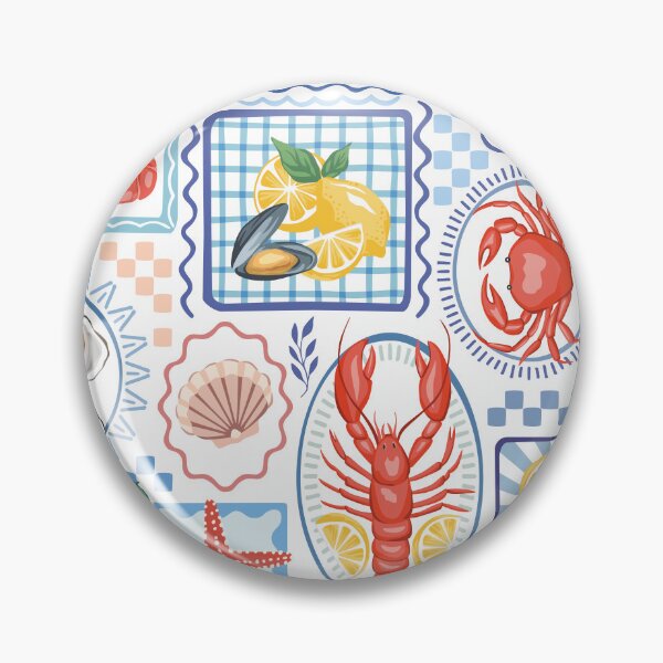 Item preview, Sardines, lobster, crab seafood pattern designed and sold by anyuka.