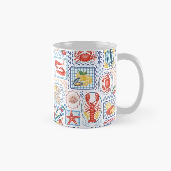 Item preview, Sardines, lobster, crab seafood pattern designed and sold by anyuka.