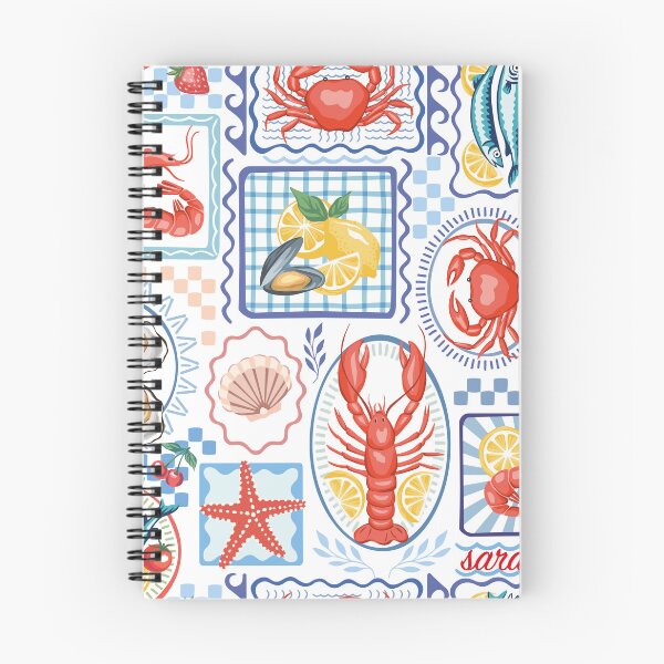 Item preview, Sardines, lobster, crab seafood pattern designed and sold by anyuka.