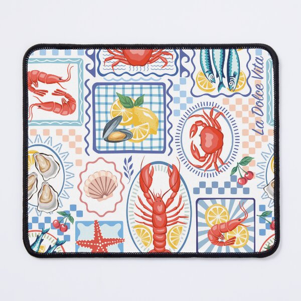 Item preview, Sardines, lobster, crab seafood pattern designed and sold by anyuka.