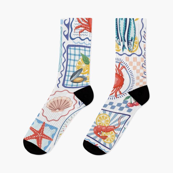 Item preview, Sardines, lobster, crab seafood pattern designed and sold by anyuka.