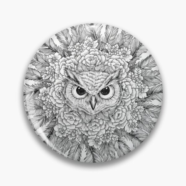 Item preview, Floral Mandala Art owl – Intricate Flower Mandala Design designed and sold by Anime9122.