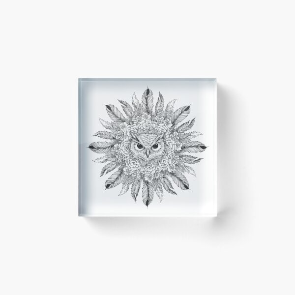 Item preview, Floral Mandala Art owl – Intricate Flower Mandala Design designed and sold by Anime9122.