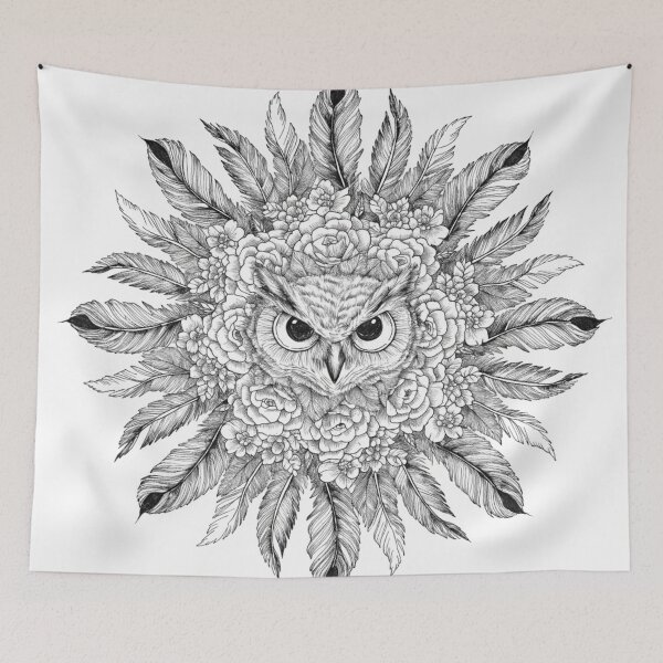 Item preview, Floral Mandala Art owl – Intricate Flower Mandala Design designed and sold by Anime9122.