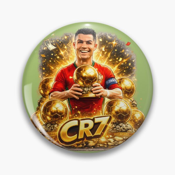 Item preview, CR7 Five Ballon d'Or Trophies Cartoon – Football Legend Illustration designed and sold by KawaiiOrbit.
