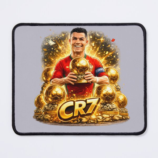 Item preview, CR7 Five Ballon d'Or Trophies Cartoon – Football Legend Illustration designed and sold by KawaiiOrbit.