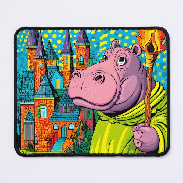 Item preview, Whimsical Hippo with Torch by Colorful Castle designed and sold by Artessie.