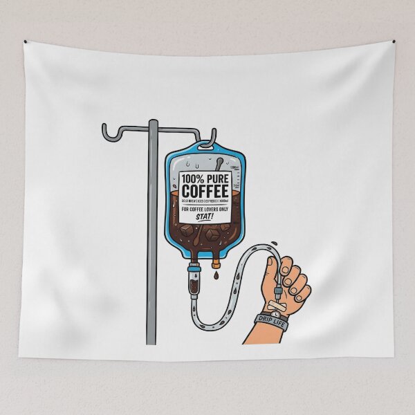 Item preview, 100% Pure Coffee - Funny IV Coffee Bag Medical Parody Design designed and sold by WowDezign.