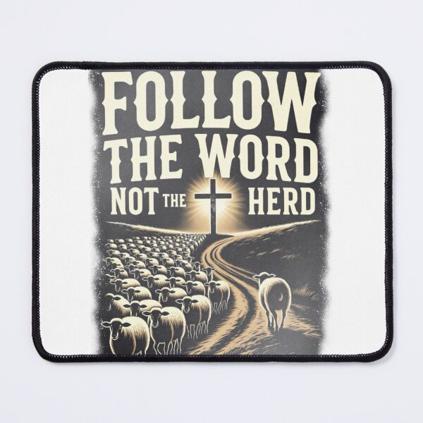 Item preview, Follow the Word Not the Herd – Christian Faith Cross & Sheep Inspirational Design designed and sold by LazyScreations.