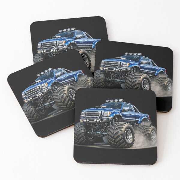 Item preview, Hyper Realistic Monster Truck 3D | Blue Metallic Off Road Big Tire Truck Design designed and sold by Creative Design Studio.