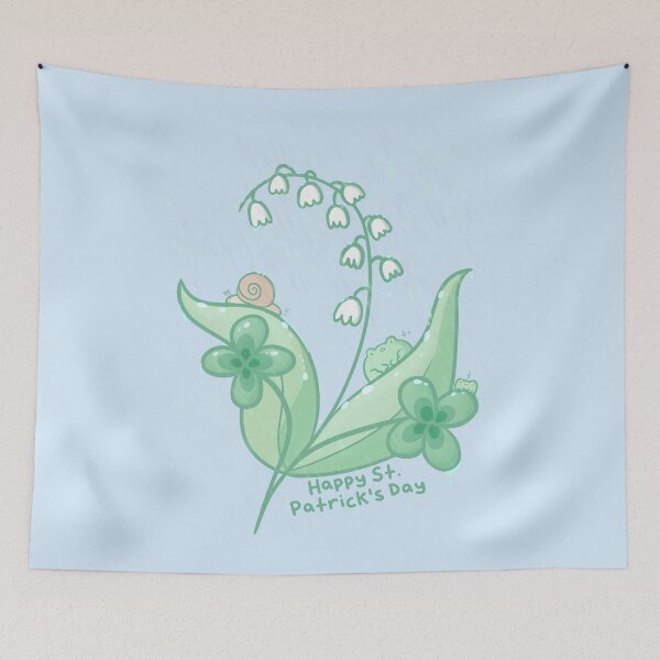 Item preview, Happy St Patricks Day - Rainy Bouquet featuring Cute Frogs and Snail designed and sold by ShyHomebodyClub.