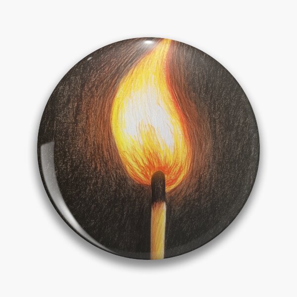 Item preview, Lit Match Circle Sticker designed and sold by burymewithabook.